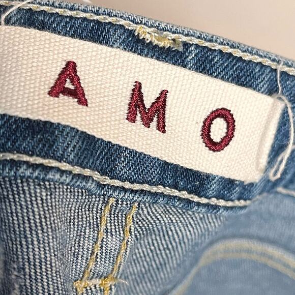 AMO Twist in Girl Crush Ankle Slit Jeans 25 Slim | Mid Rise Lightly Distressed - Picture 5 of 6